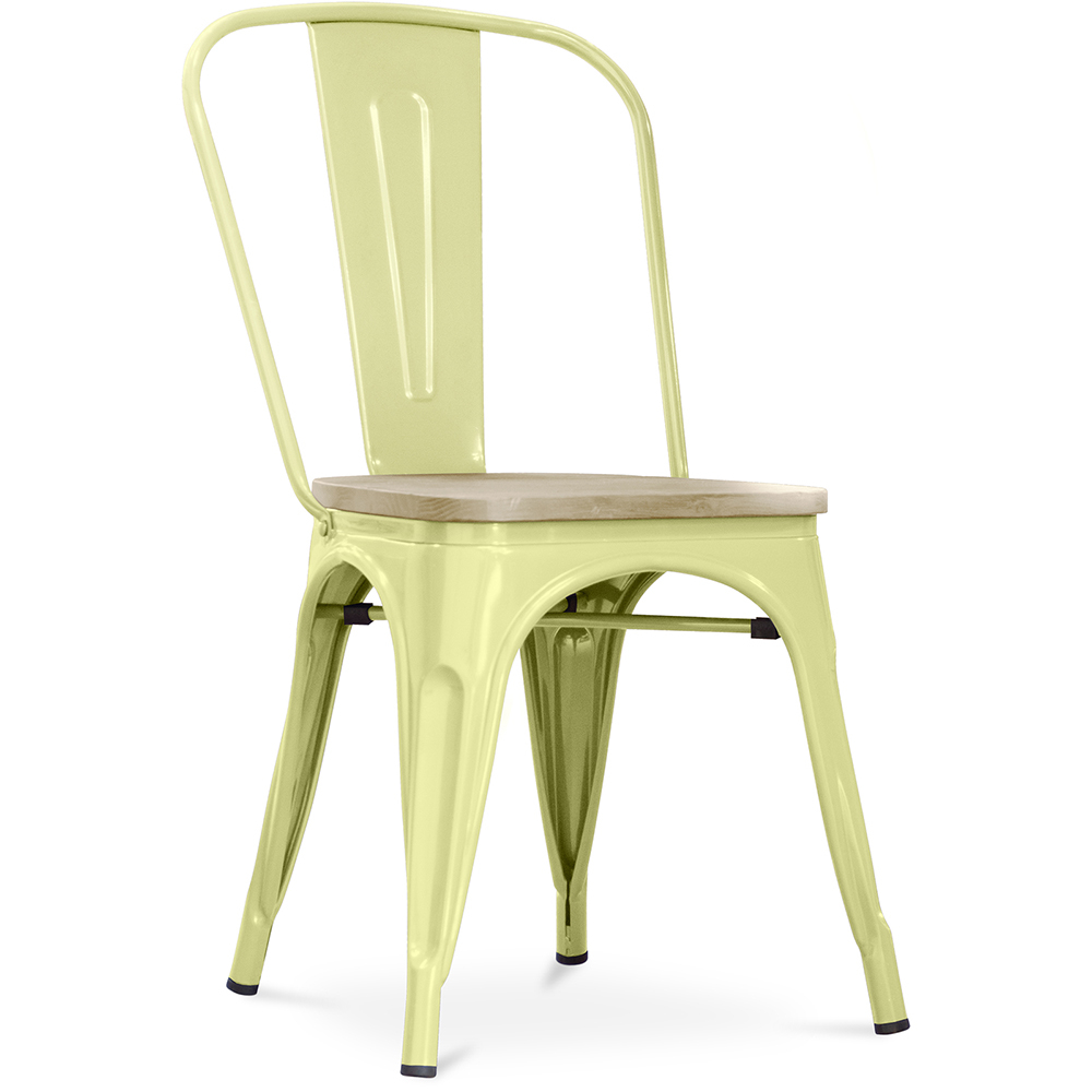  Buy Dining Chair - Industrial Design - Wood and Steel - Stylix Pastel yellow 59707 - in the UK