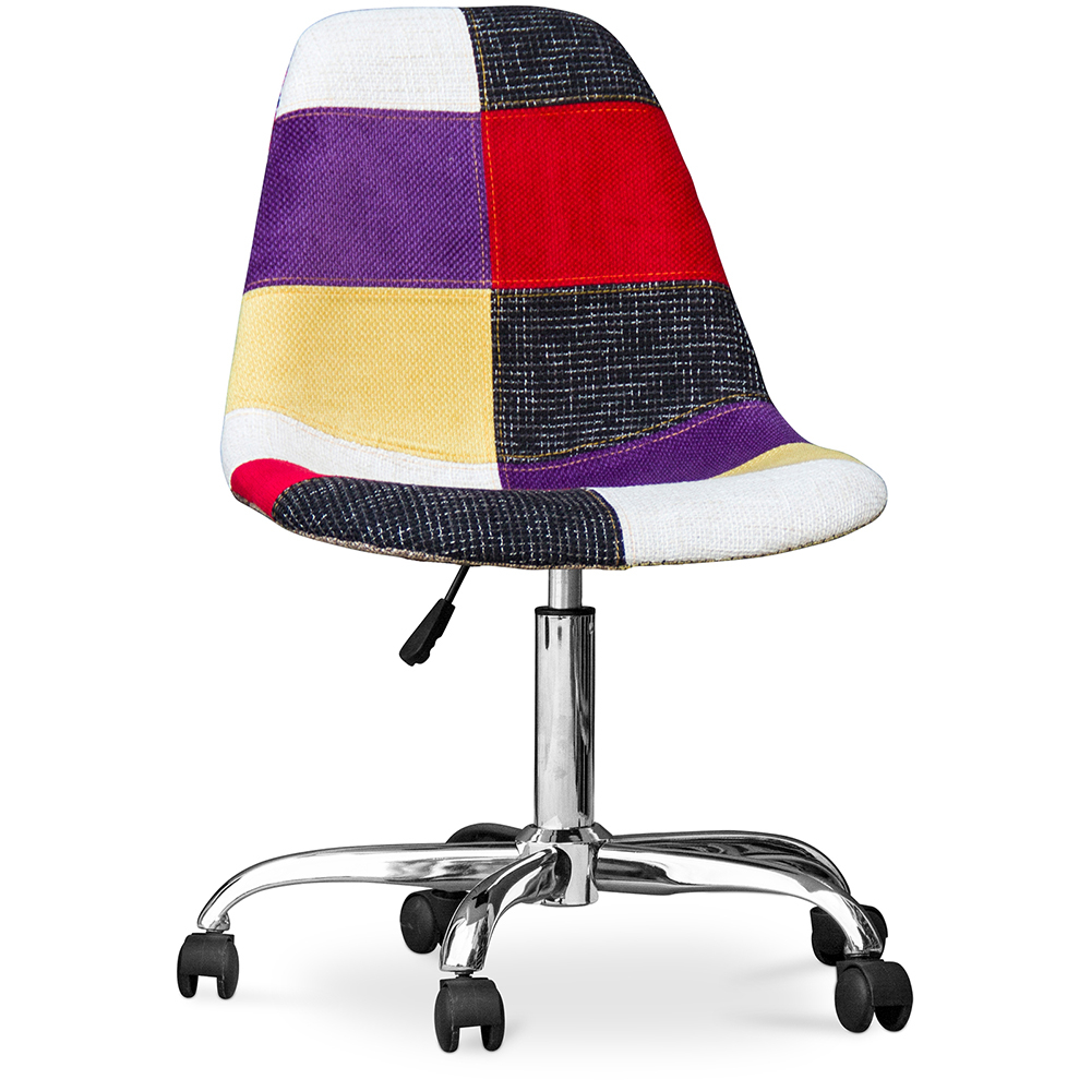  Buy Office Chair with Wheels - Desk Chair - Upholstered in Patchwork - Tessa Multicolour 59865 - in the UK