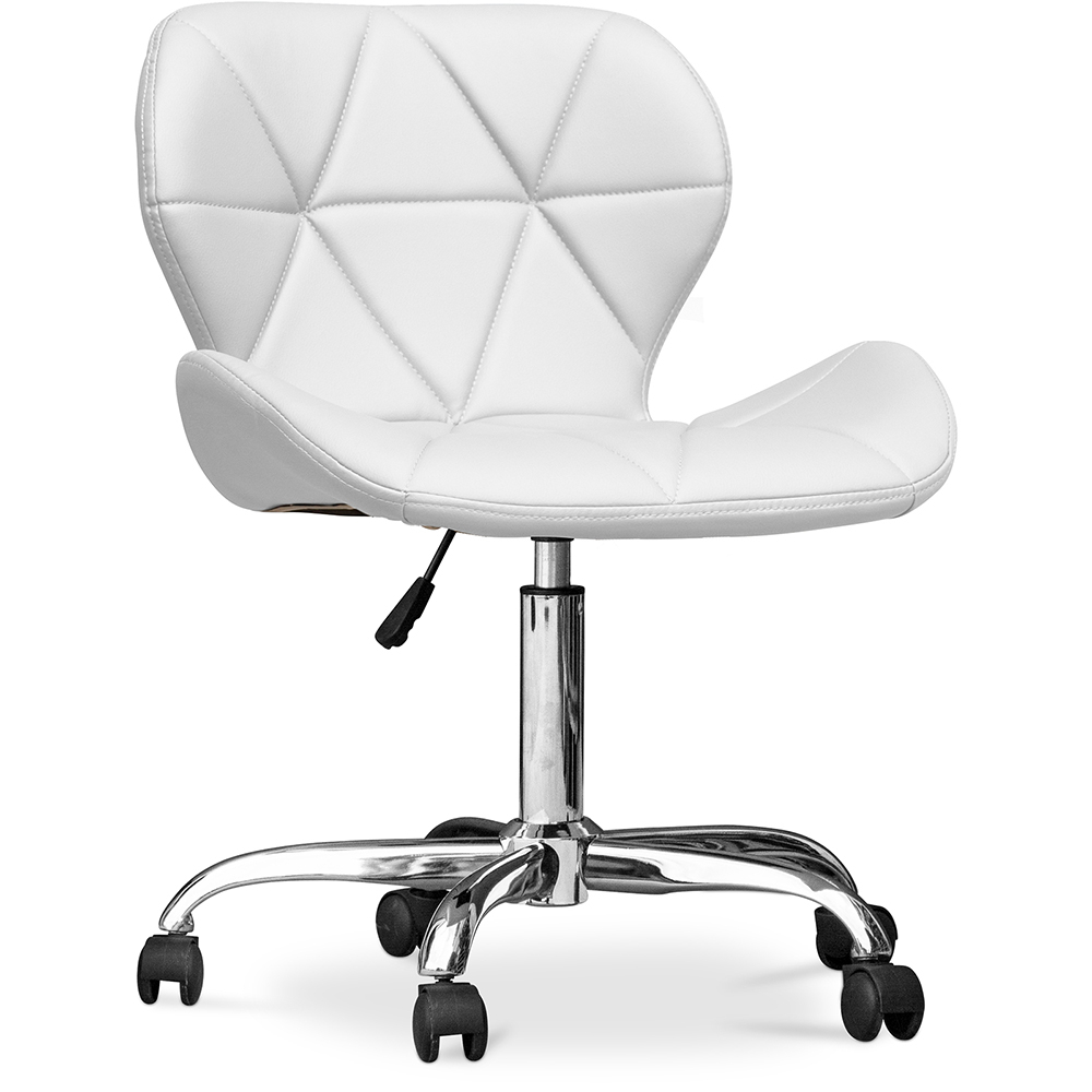  Buy Office Chair with Wheels - Swivel Desk Chair - Upholstered in Leatherette - Wito White 59871 - in the UK