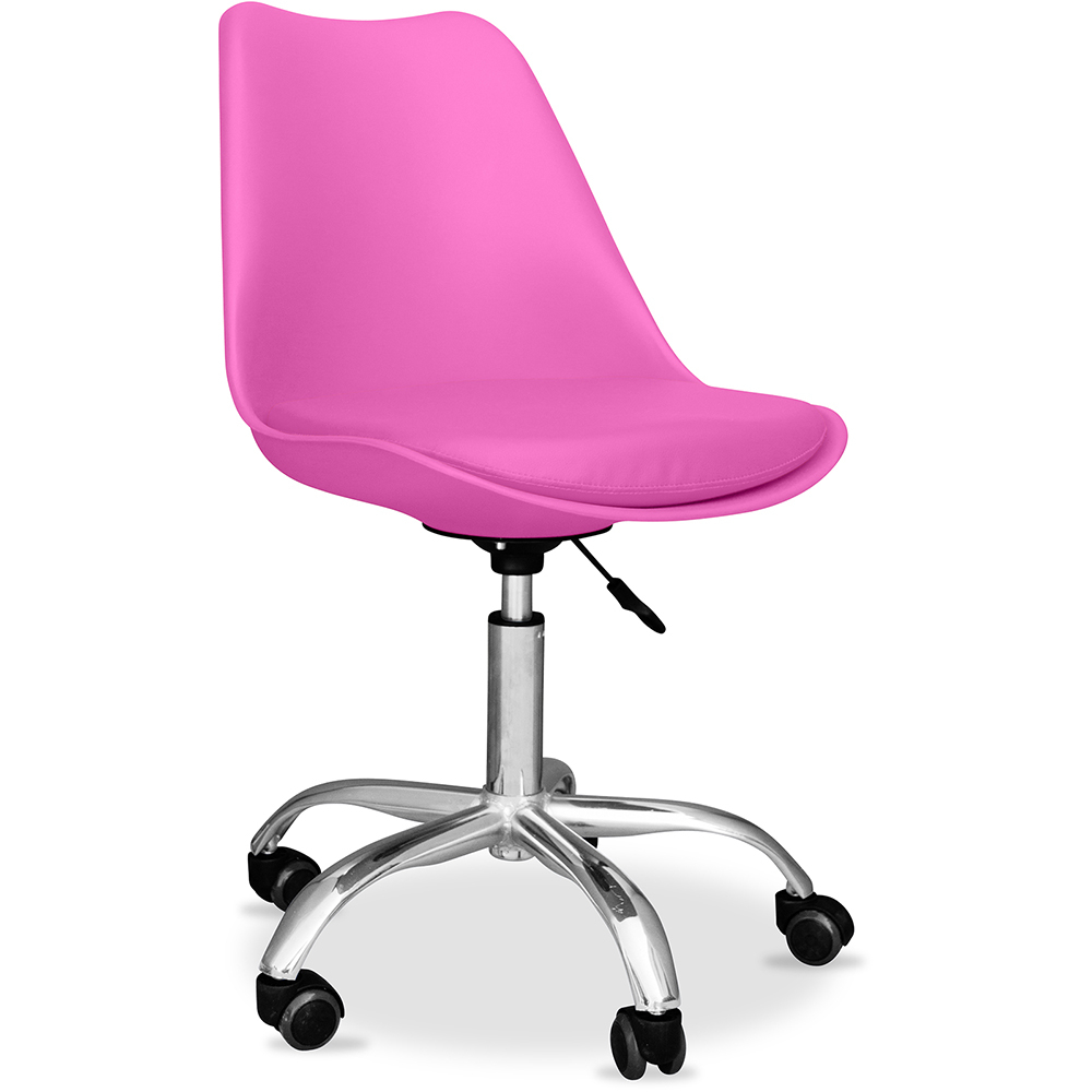  Buy Tulip swivel office chair with wheels Fuchsia 58487 - in the UK