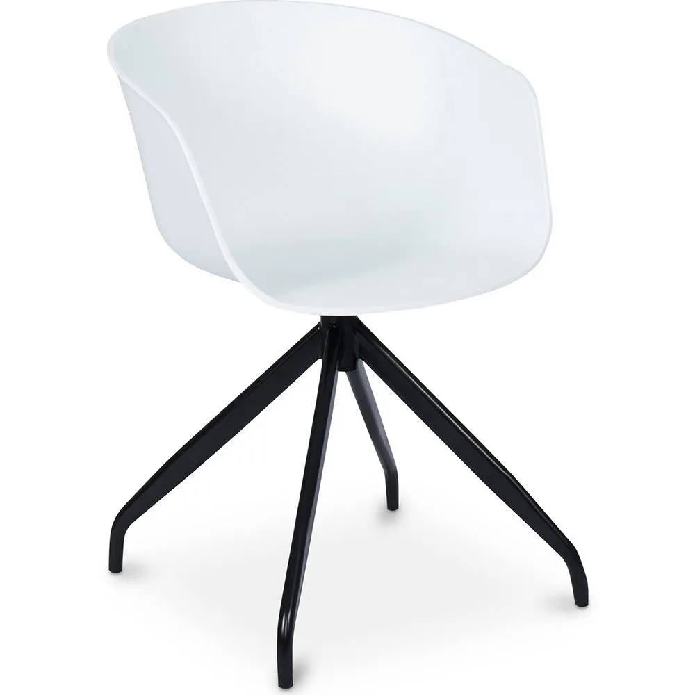 Upholstered Office Chair with Armrests - Black Design Desk Chair - Jodie - Joan image 8