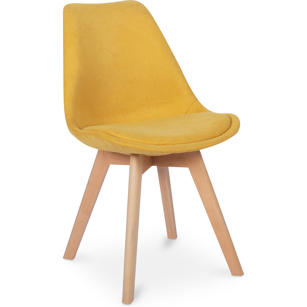  Buy Fabric Upholstered Dining Chair - Scandinavian Style - Denisse Yellow 59892 - in the UK