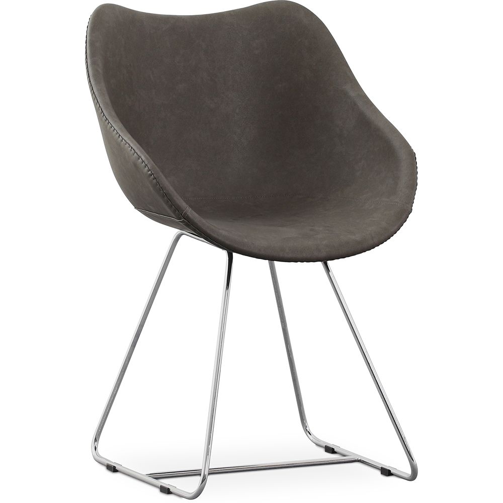 Dining Chair with Armrests - Leatherette - PU - Stylix - Black - Clun image 8
