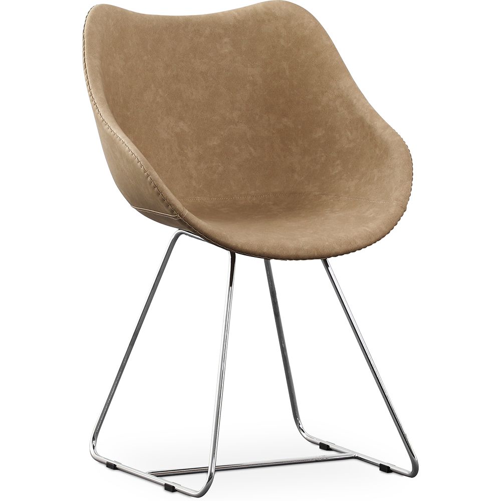 Dining Chair with Armrests - Leatherette - PU - Stylix - Black - Clun image 8