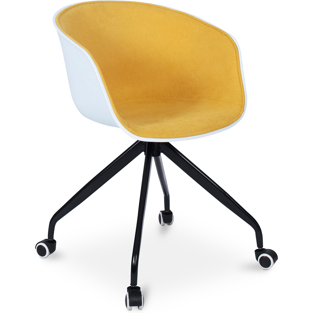  Buy Jodie White Padded Office Chair with Wheels Yellow 59887 - in the UK
