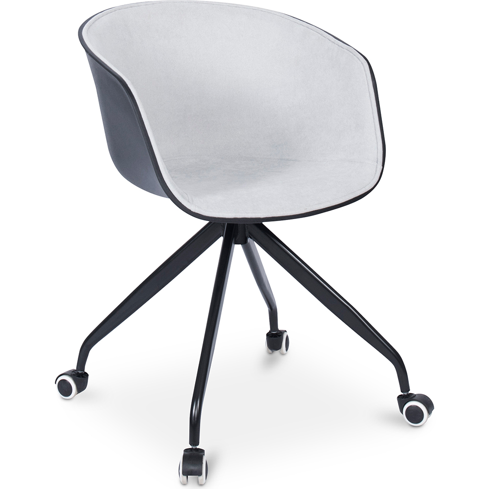 Buy Upholstered Office Chair with Armrests - Desk Chair with Castors - Black and White - Jodie Light grey 59888 - in the UK