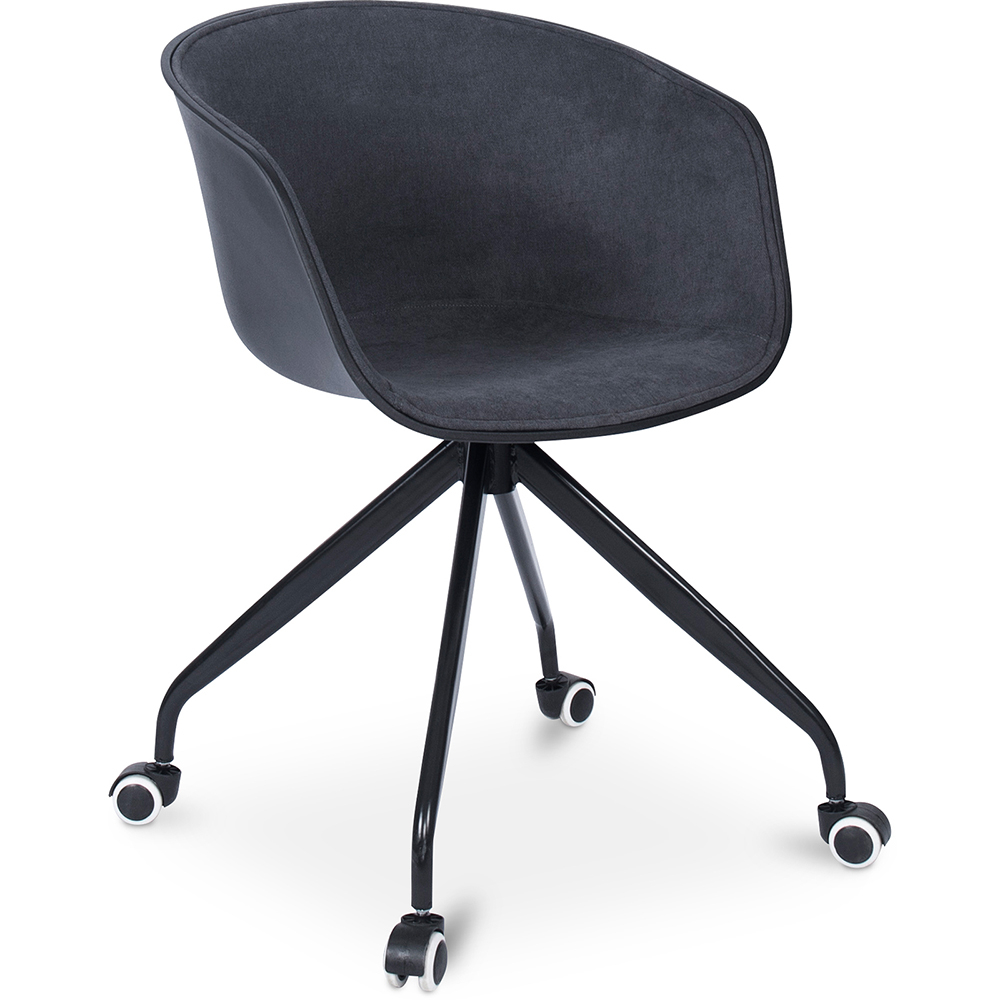  Buy Upholstered Office Chair with Armrests - Desk Chair with Castors - Black and White - Jodie Dark grey 59888 - in the UK