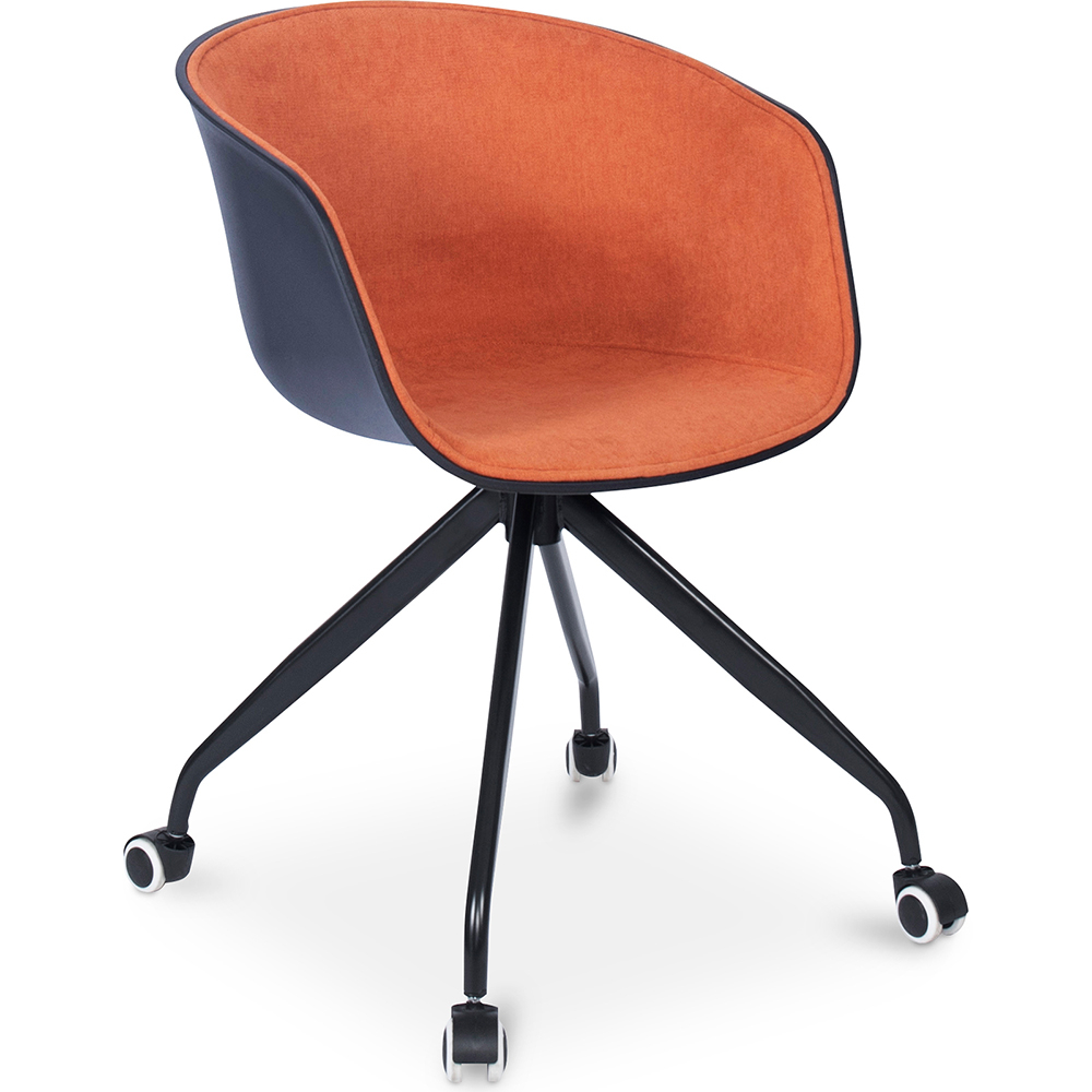  Buy Upholstered Office Chair with Armrests - Desk Chair with Castors - Black and White - Jodie Orange 59888 - in the UK