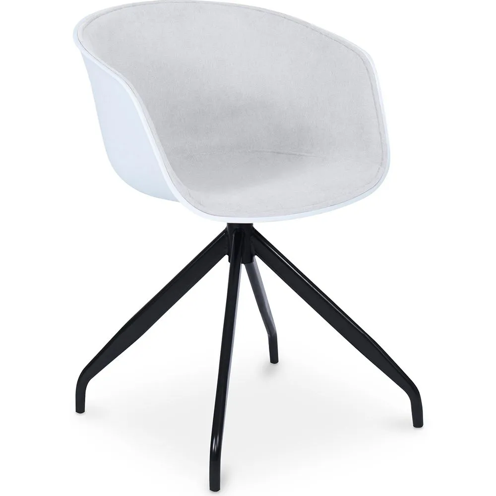Upholstered Office Chair with Armrests - Black and White Desk Chair - Jodie image 8