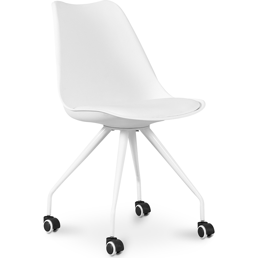  Buy Office Chair with Wheels - White Desk Chair - Canva White 59904 - in the UK