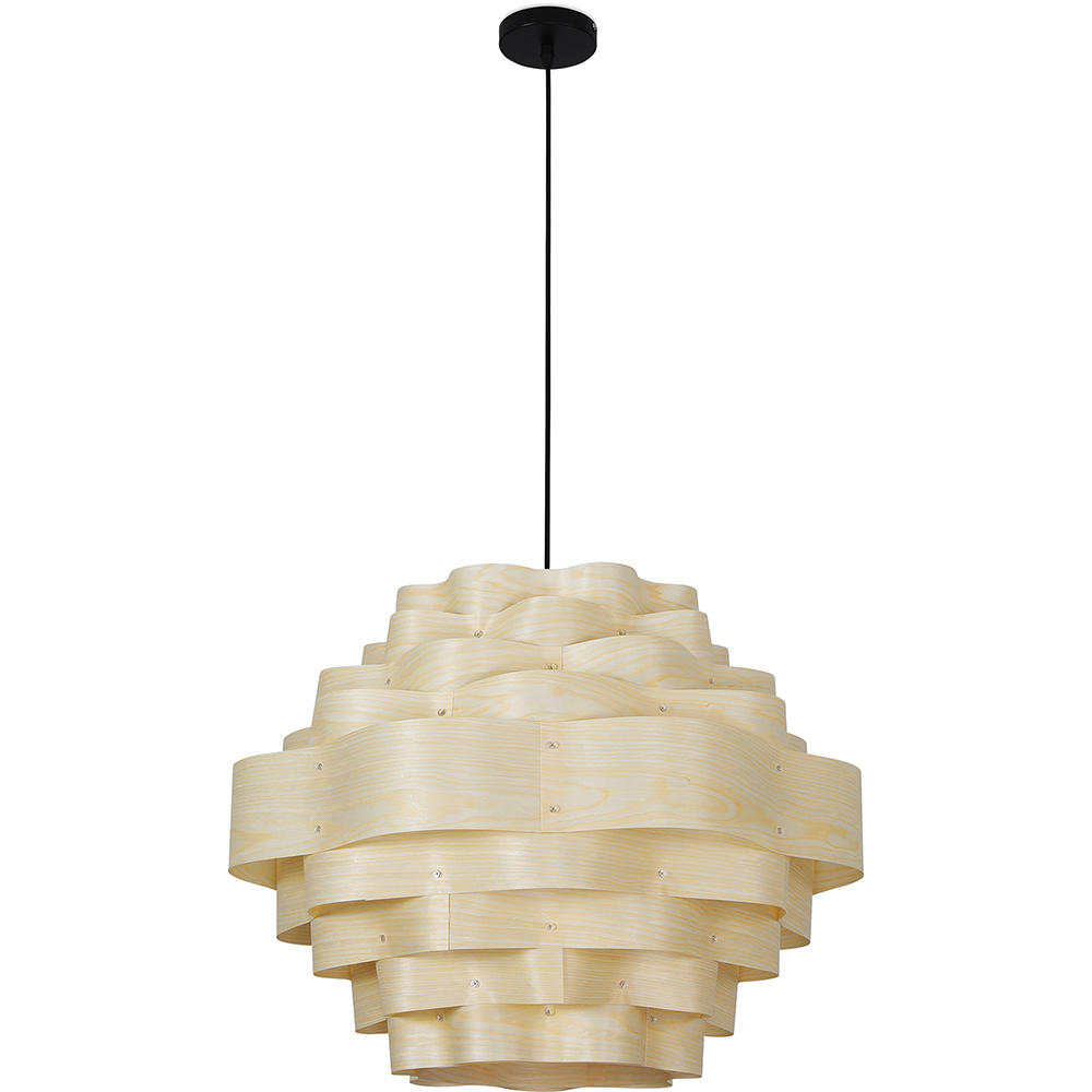  Buy Wooden Ceiling Lamp - Boho Bali Design Pendant Lamp - Aura Natural wood 59907 - in the UK