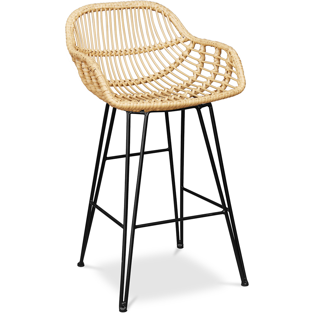  Buy Bar Stool with Armrests - Boho Bali Style - 65cm - Many Natural wood 59881 - in the UK