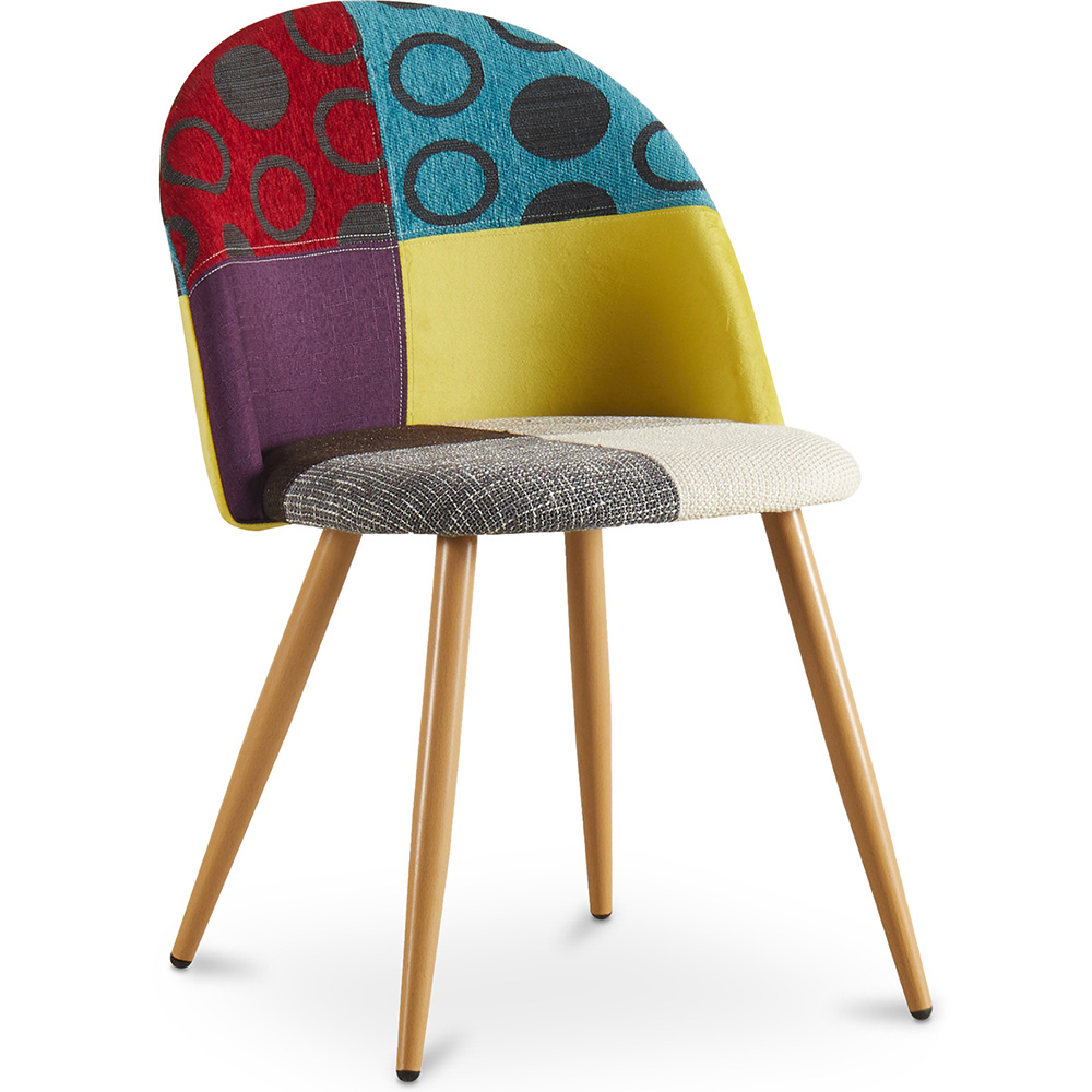 Buy Dining Chair - Upholstered in Patchwork - Scandinavian Style - Ray Multicolour 59935 - in the UK