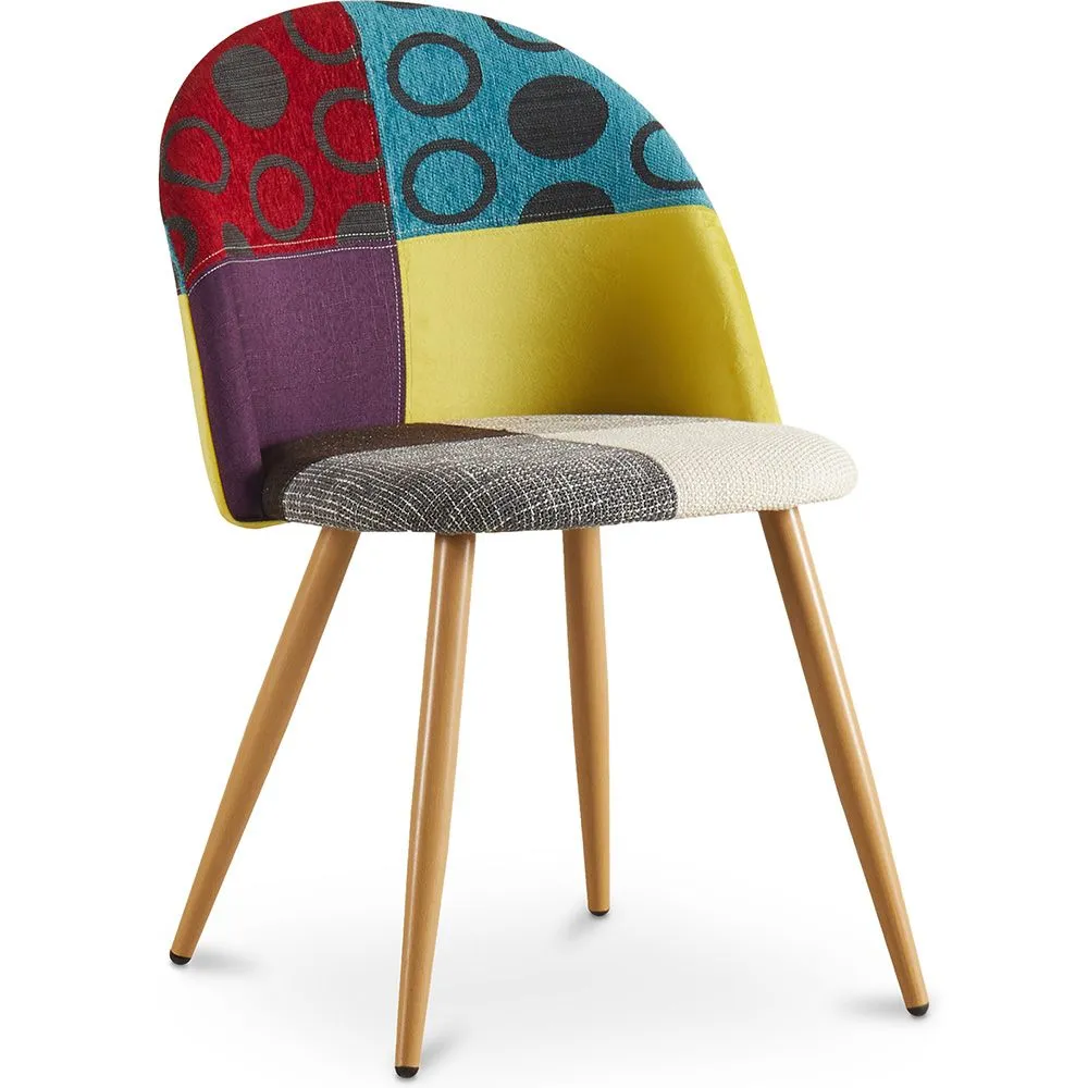 Dining Chair - Upholstered in Patchwork - Scandinavian Style - Ray image 8