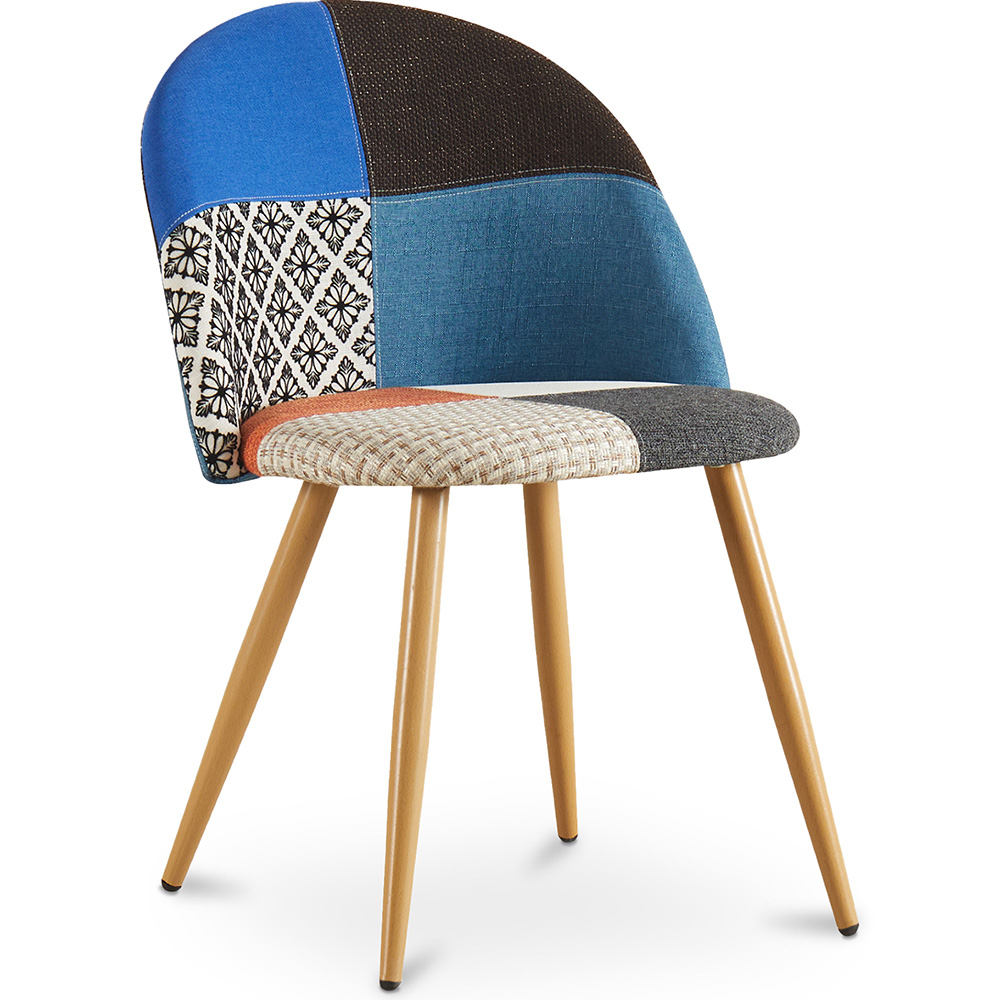  Buy Dining Chair - Upholstered in Patchwork - Scandinavian Style - Evelyne Multicolour 59936 - in the UK