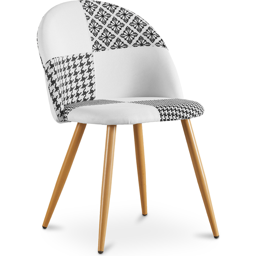  Buy Dining Chair - Upholstered in Black and White Patchwork - Evelyne White / Black 59937 - in the UK