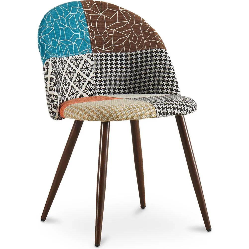 Dining Chair - Upholstered in Patchwork - Scandinavian Style - Patty image 8