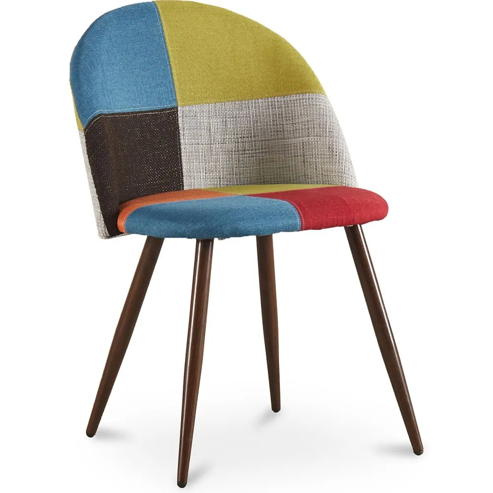 Dining Chair - Upholstered in Patchwork - Scandinavian Style - Simona image 8