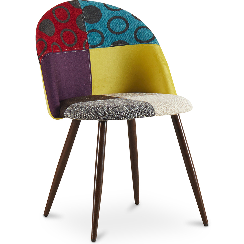  Buy Dining Chair - Upholstered in Patchwork - Scandinavian Style - Ray Multicolour 59940 - in the UK