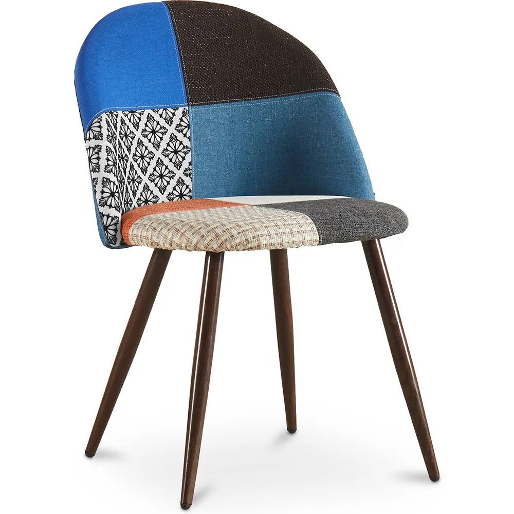 Dining Chair - Upholstered in Patchwork - Scandinavian Style - Pixi image 8