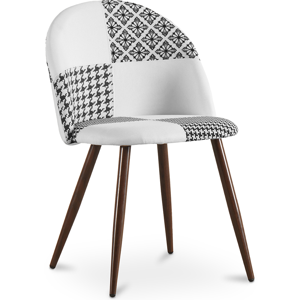  Buy Dining Chair - Upholstered in Black and White Patchwork - Evelyne White / Black 59942 - in the UK