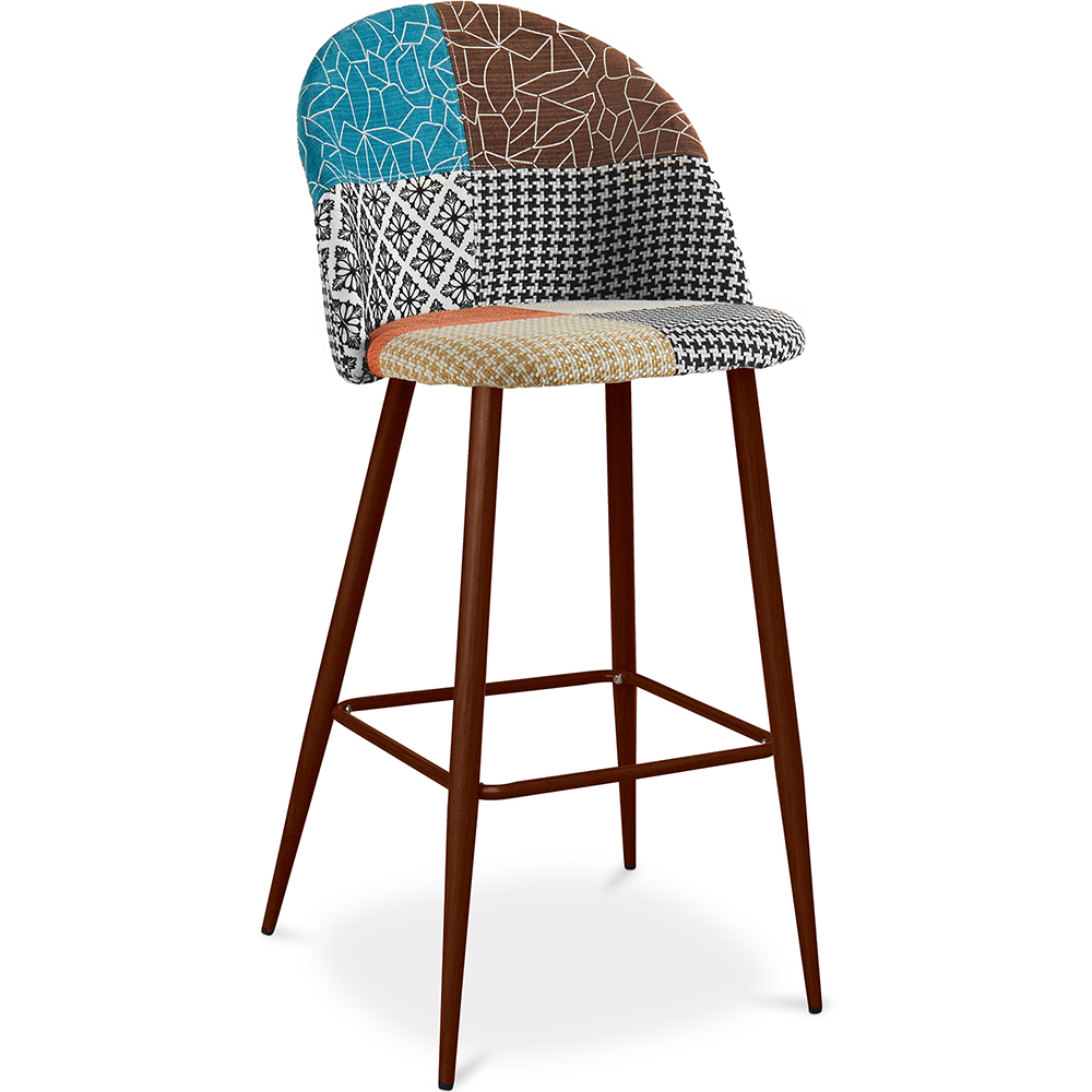  Buy Patchwork Upholstered Stool - Scandinavian Style - Patty Multicolour 59948 - in the UK
