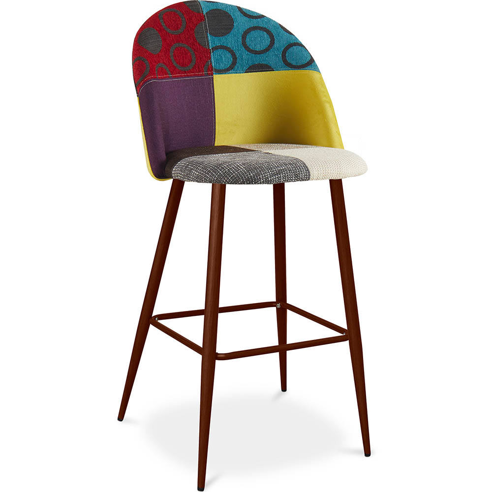  Buy Patchwork Upholstered Stool - Scandinavian Style  - Ray Multicolour 59950 - in the UK