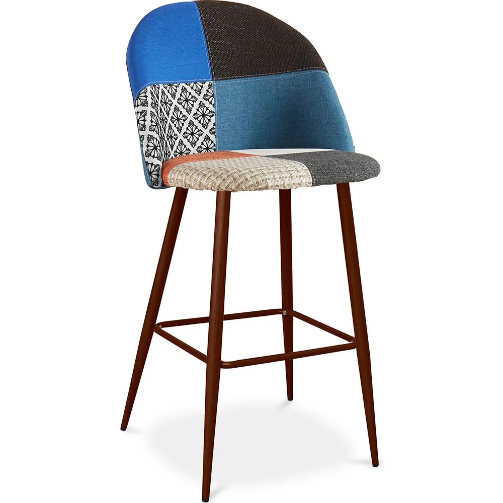 Patchwork Upholstered Stool - Scandinavian Style - Pixi image 8