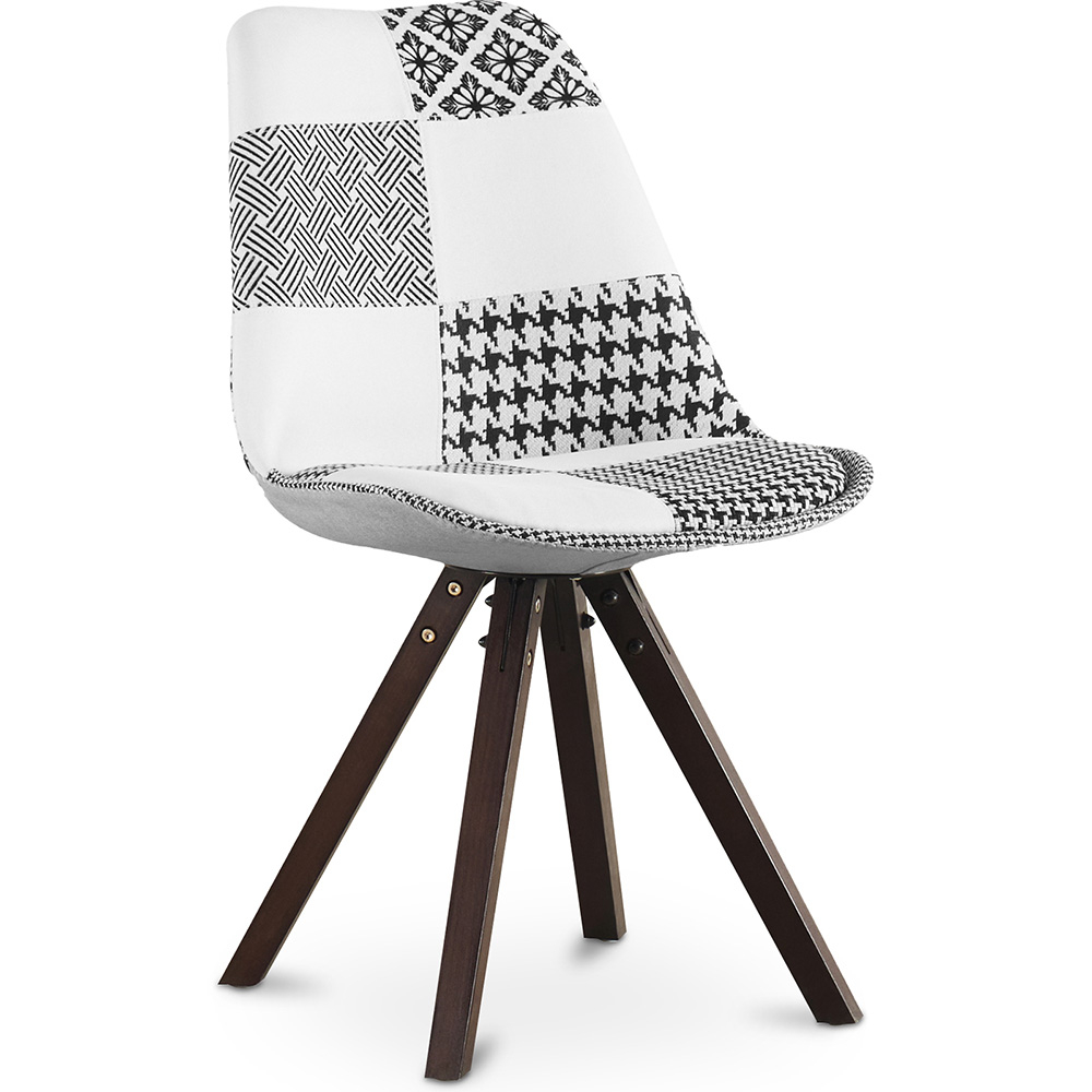  Buy Dining Chair - Upholstered in Patchwork - Black and White - Denisse White / Black 59959 - in the UK