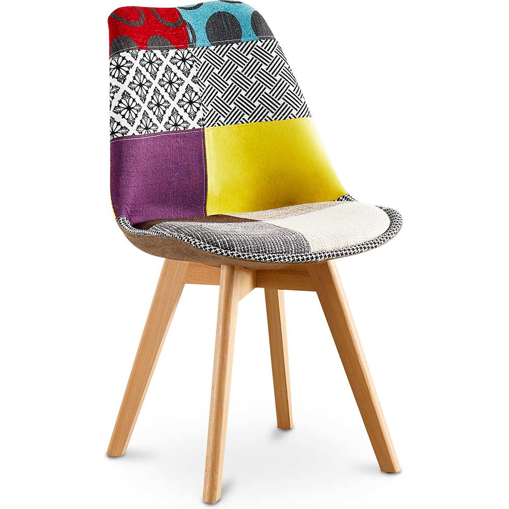 Buy Dining Chair - Upholstered in Patchwork - Ray Multicolour 59972 - in the UK