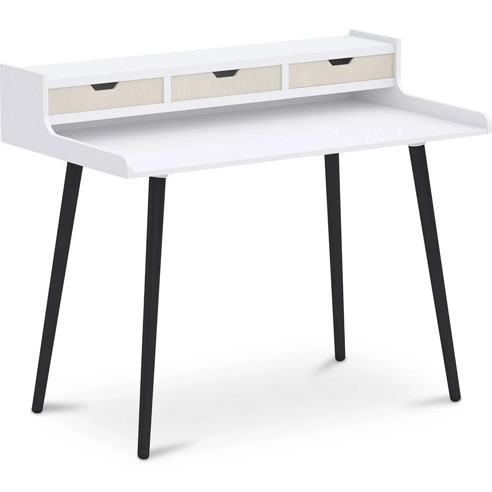 Wooden Desk with Drawers - Scandinavian Design - Thora image 8