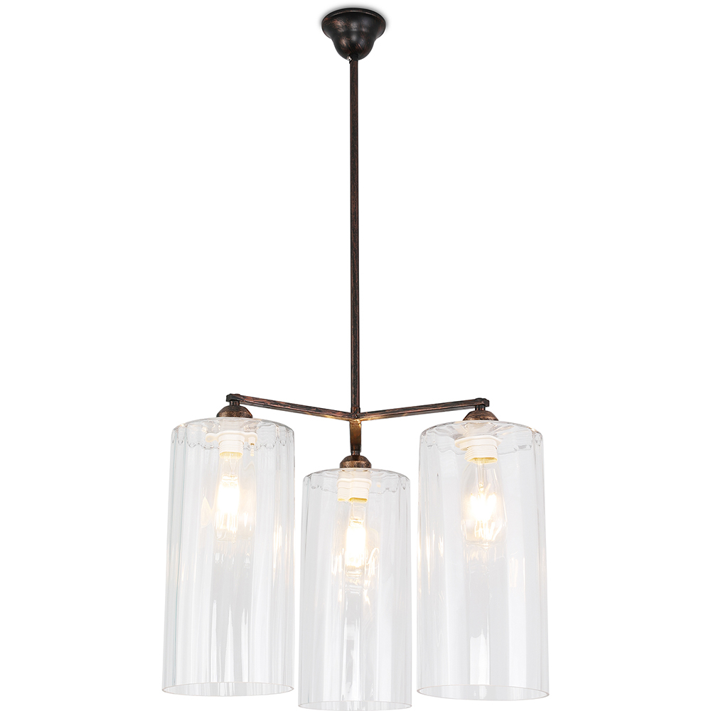  Buy Industrial Style Ceiling Lamp Glass and Metal - Reg Bronze 59988 - in the UK