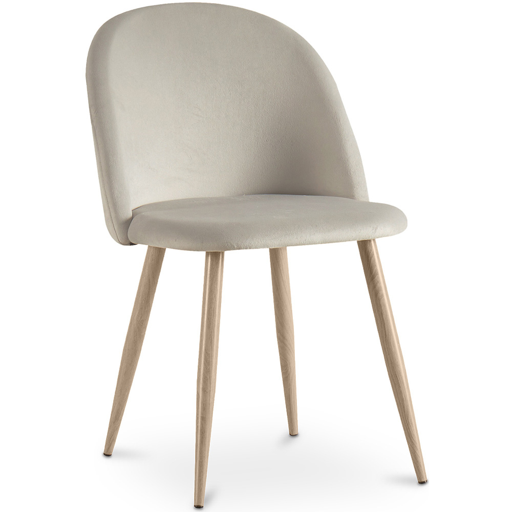  Buy Dining Chair - Velvet Upholstered - Scandinavian Style - Evelyne Light grey 59990 - in the UK