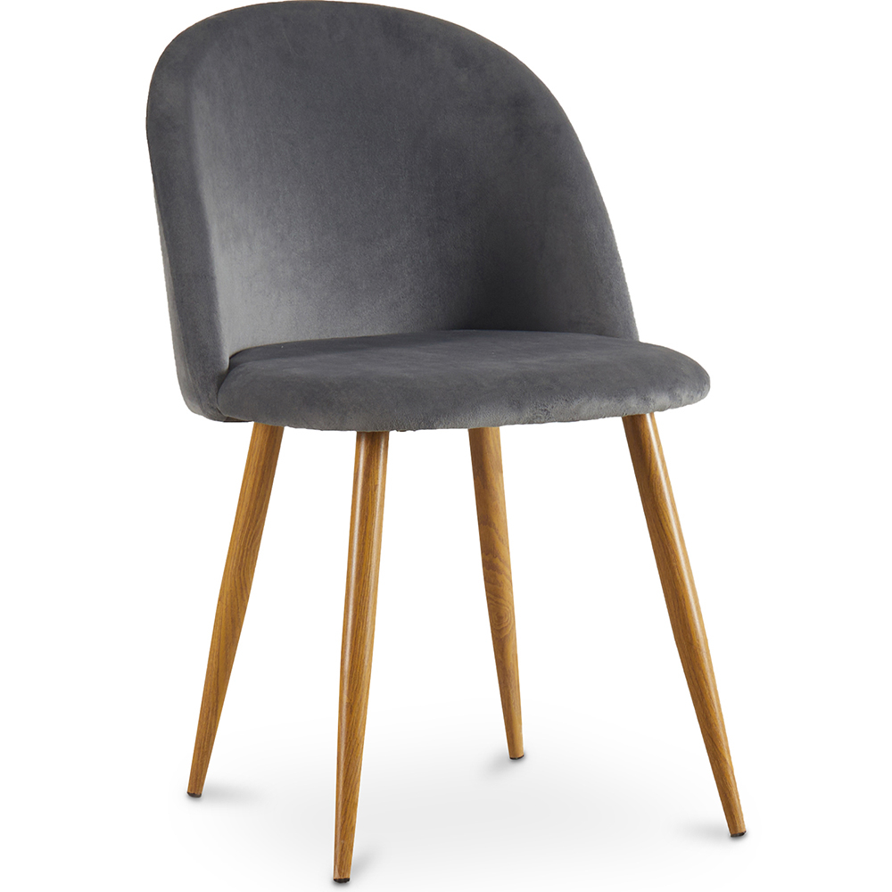  Buy Dining Chair Accent Velvet Upholstered Scandi Retro Design Wooden Legs - Evelyne Dark grey 59990 - in the UK