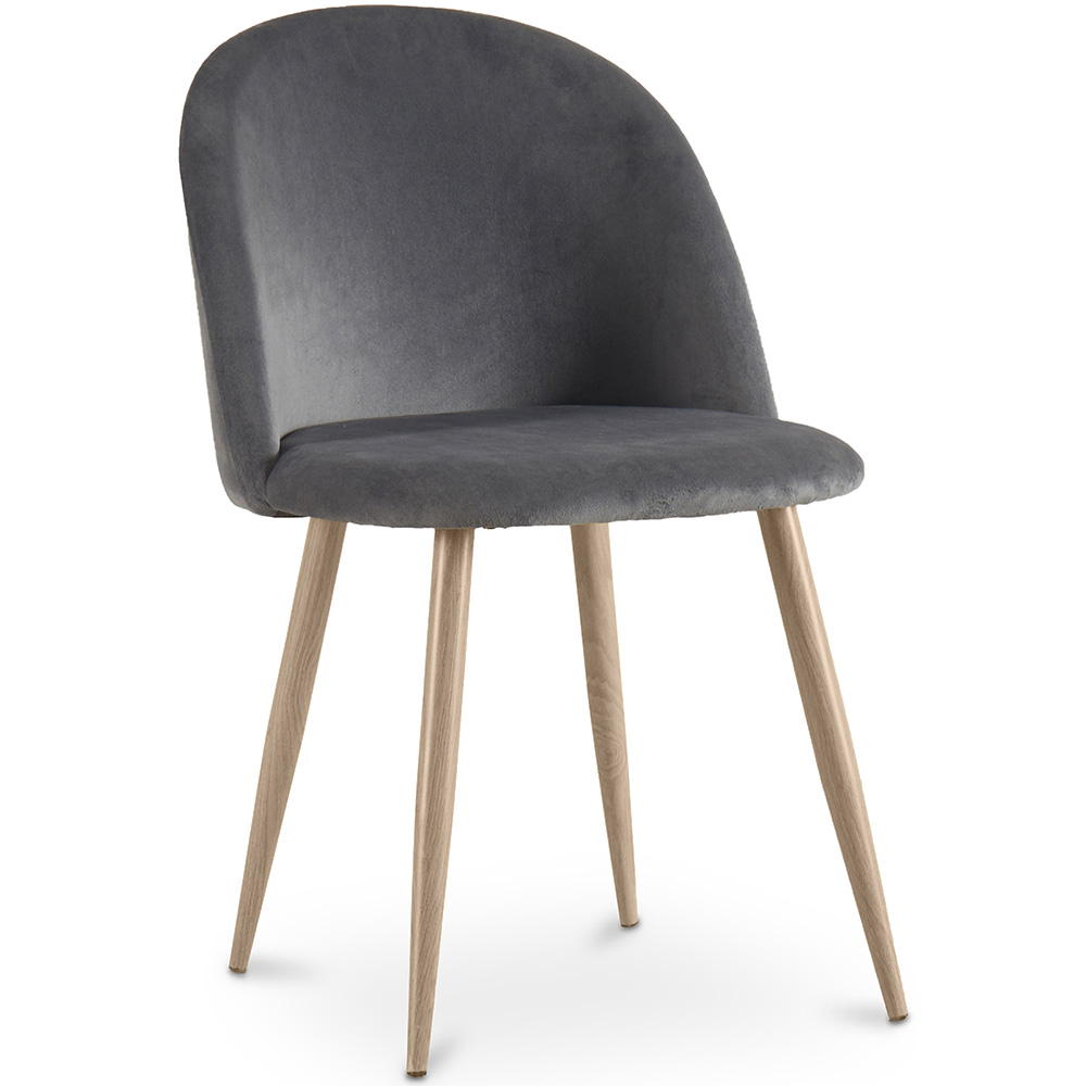  Buy Dining Chair - Velvet Upholstered - Scandinavian Style - Evelyne Dark grey 59990 - in the UK