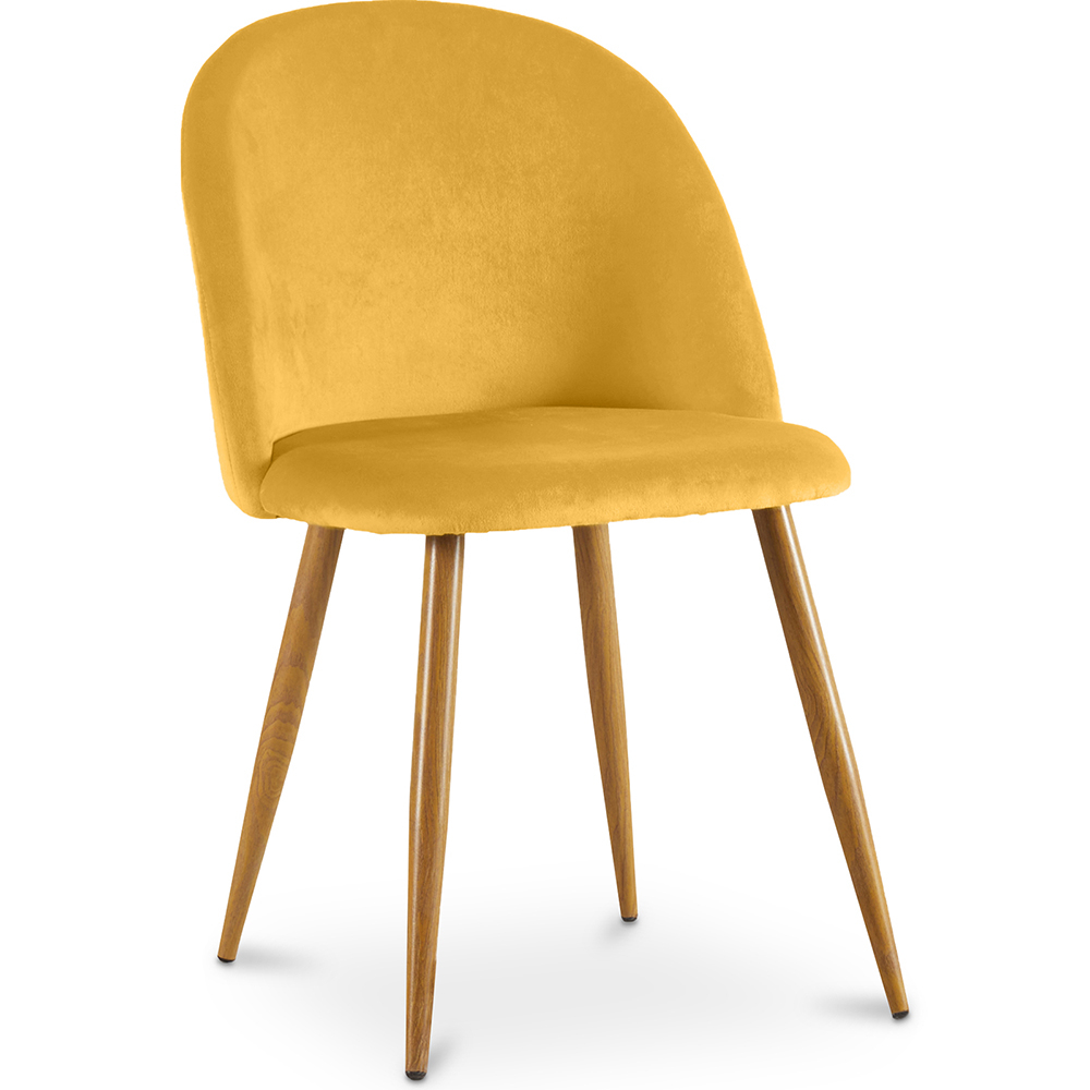  Buy Dining Chair Accent Velvet Upholstered Scandi Retro Design Wooden Legs - Evelyne Yellow 59990 - in the UK