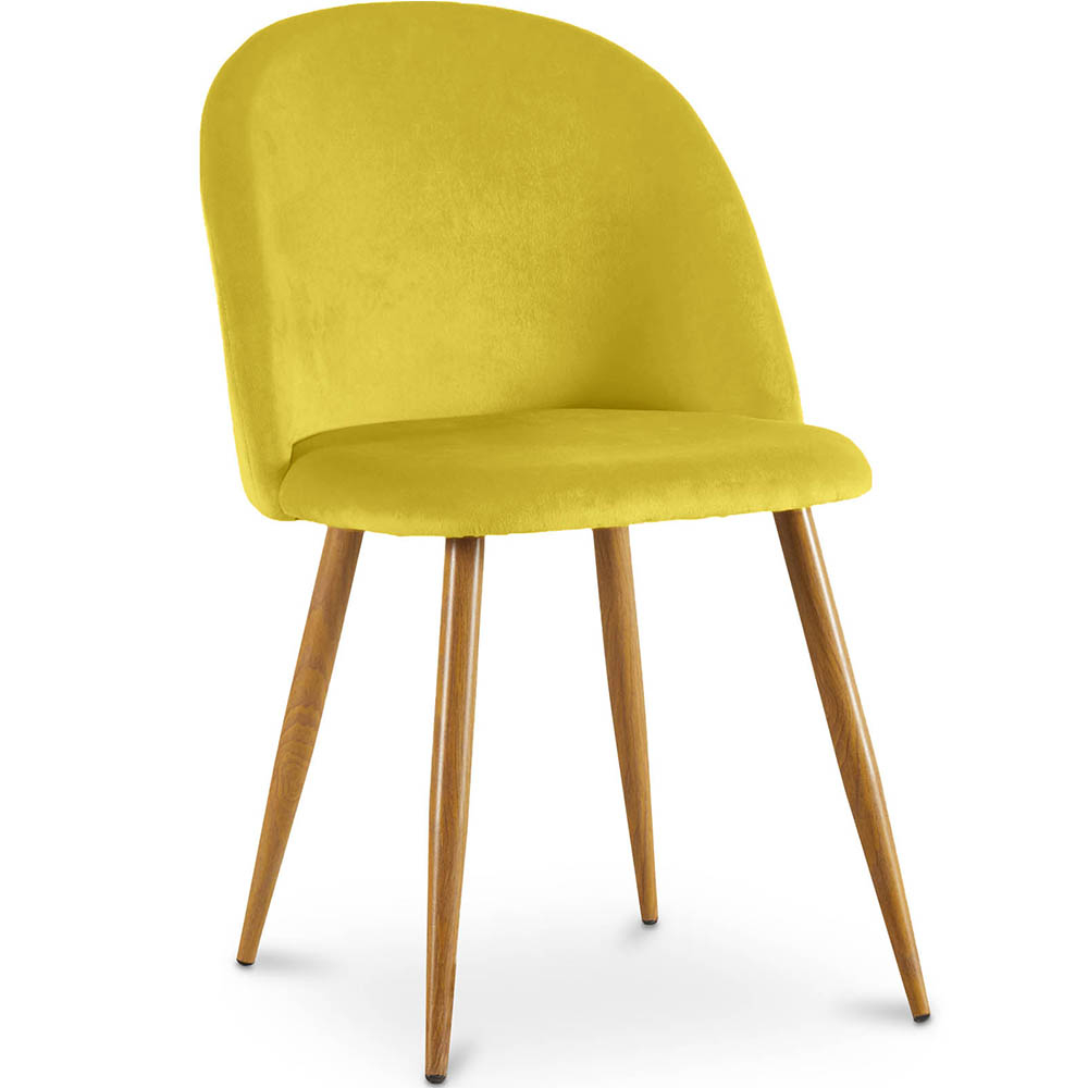  Buy Dining Chair - Velvet Upholstered - Scandinavian Style - Evelyne Yellow 59990 - in the UK