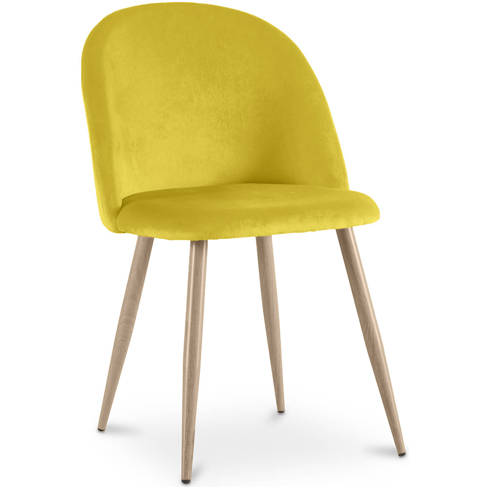  Buy Dining Chair - Velvet Upholstered - Scandinavian Style - Evelyne Yellow 59990 - in the UK