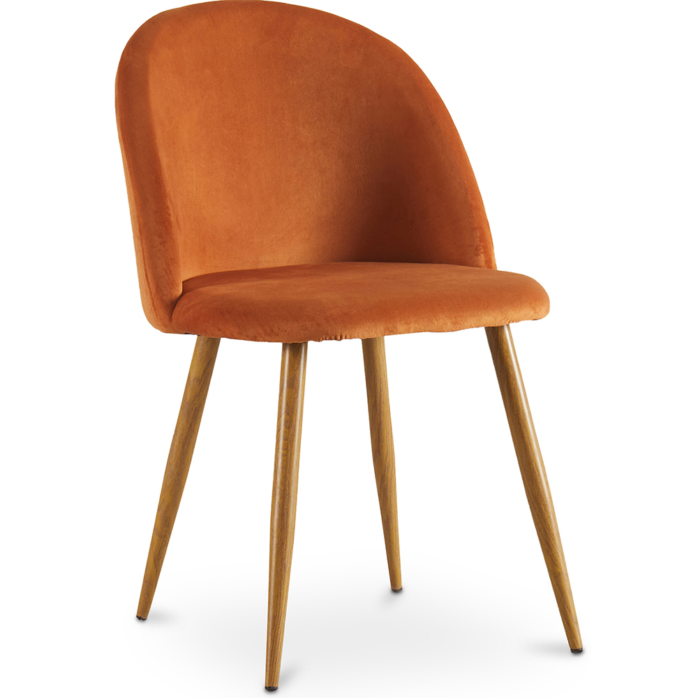  Buy Dining Chair Accent Velvet Upholstered Scandi Retro Design Wooden Legs - Evelyne Reddish orange 59990 - in the UK