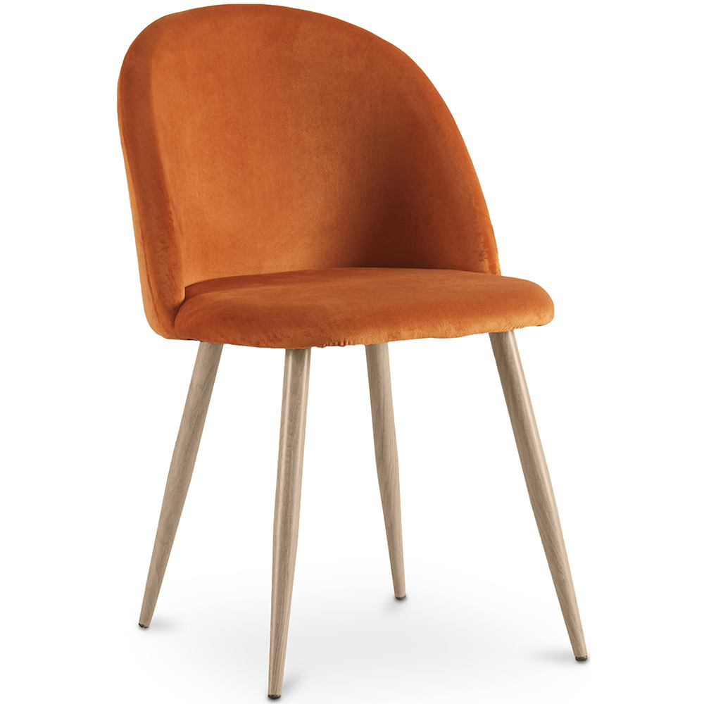  Buy Dining Chair - Velvet Upholstered - Scandinavian Style - Evelyne Reddish orange 59990 - in the UK