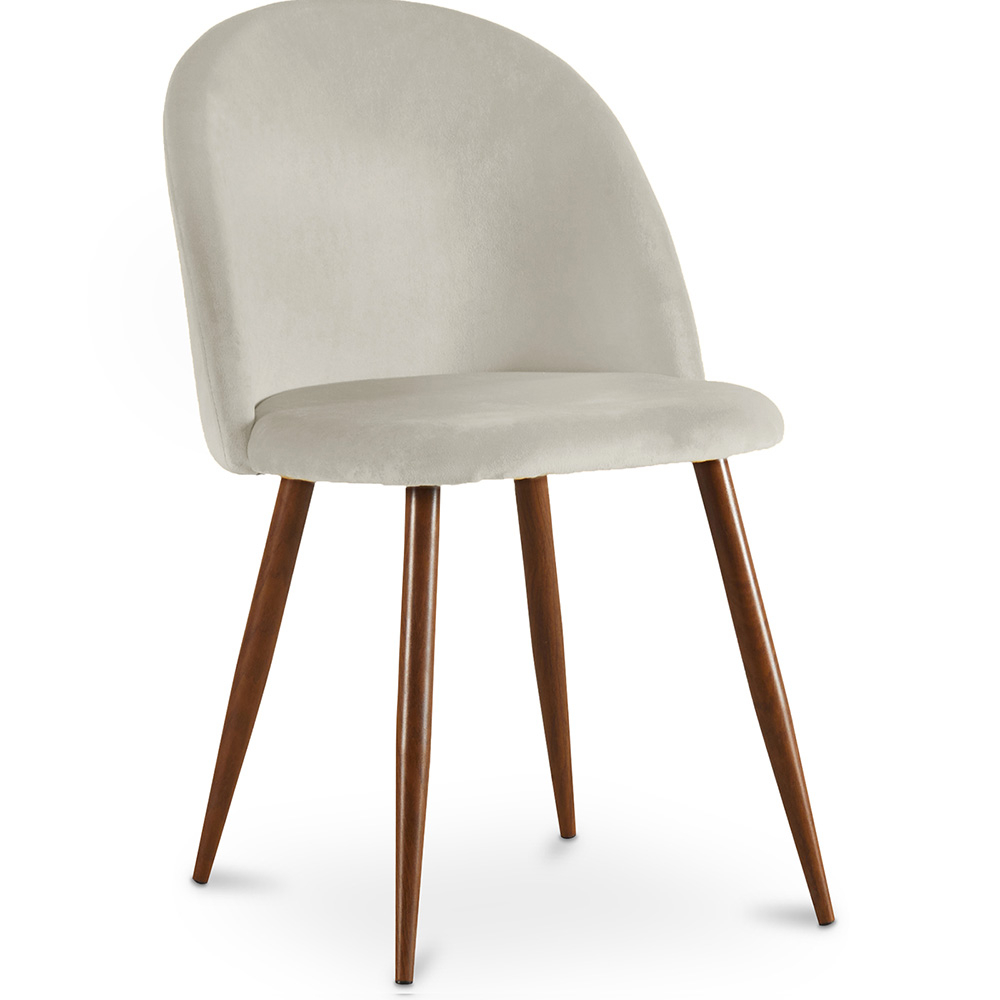  Buy Dining Chair - Upholstered in Velvet - Scandinavian Design - Evelyne Light grey 59991 - in the UK