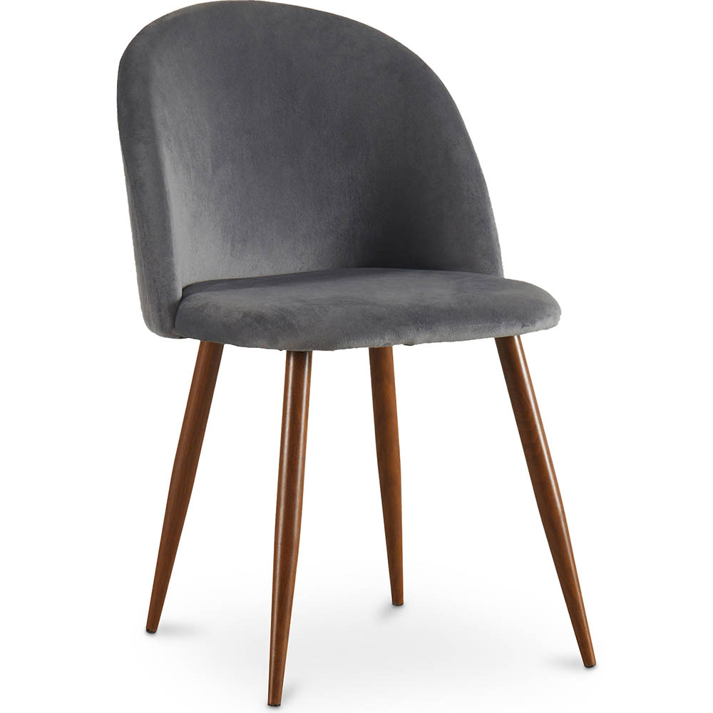  Buy Dining Chair - Upholstered in Velvet - Scandinavian Design - Evelyne Dark grey 59991 - in the UK