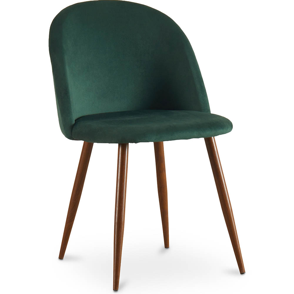  Buy Dining Chair - Upholstered in Velvet - Scandinavian Design - Evelyne Dark green 59991 - in the UK