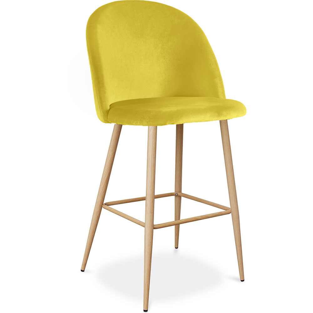  Buy Velvet Upholstered Stool - Scandinavian Design - Evelyne Yellow 59992 - in the UK
