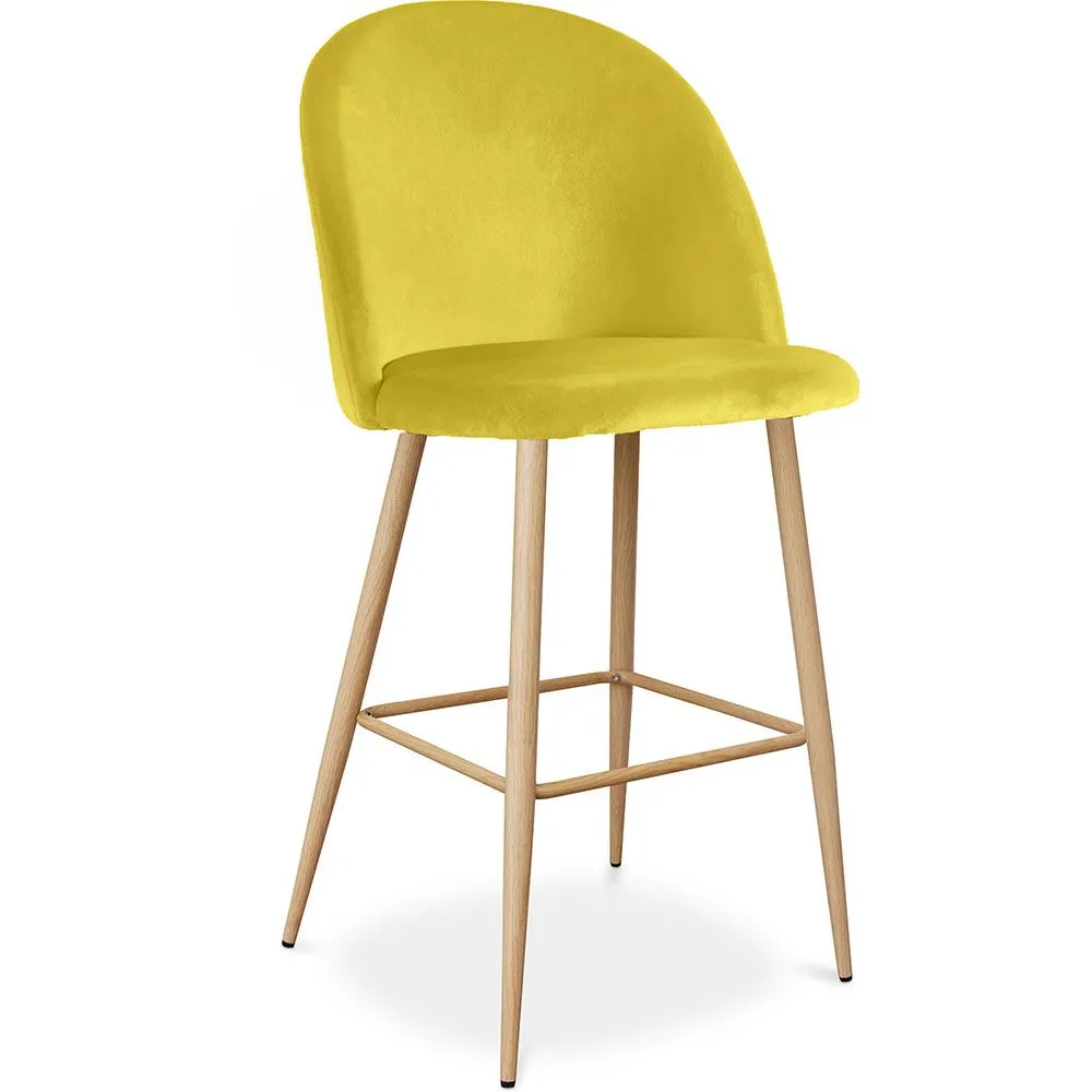 Velvet Upholstered Stool - Scandinavian Design - Evelyne image 8