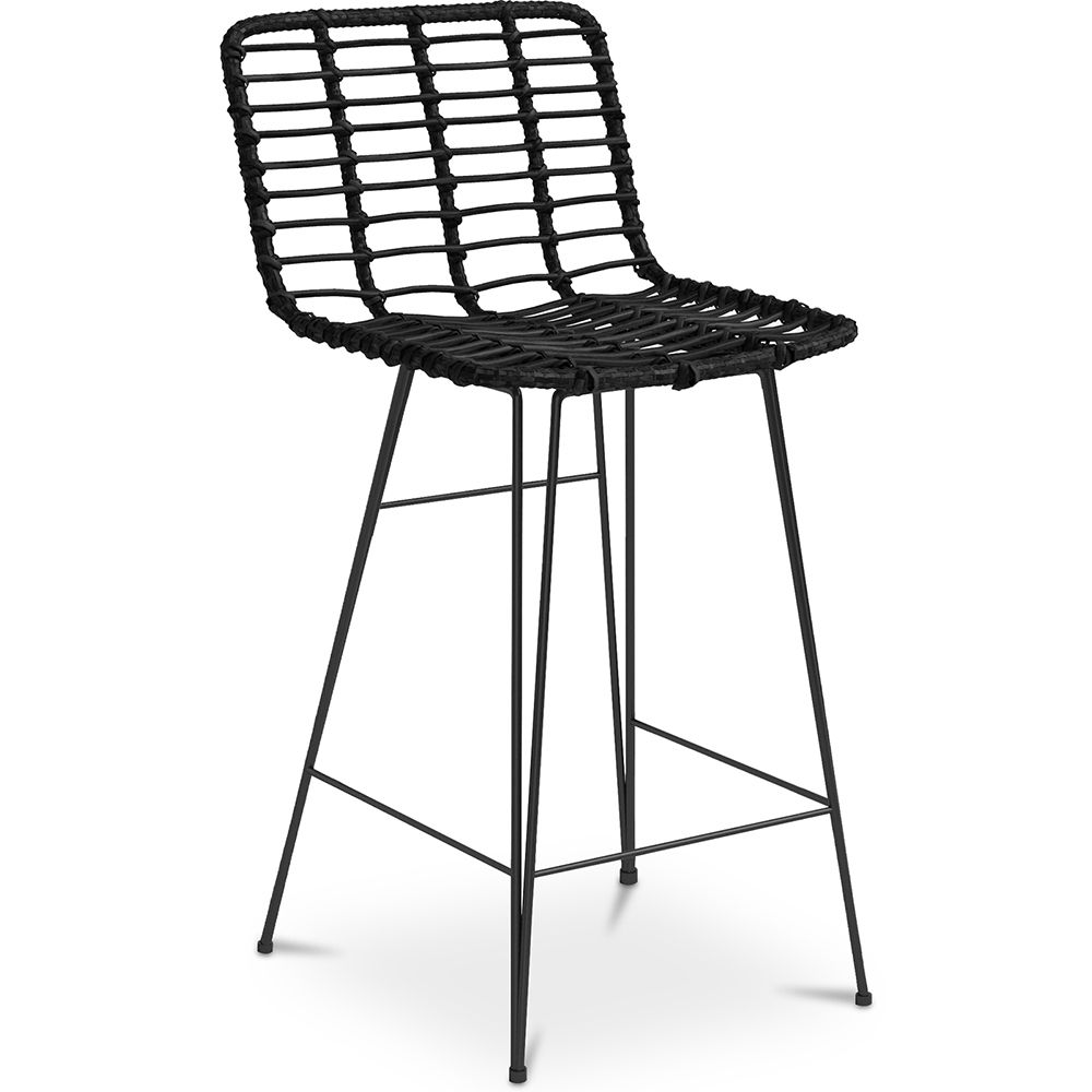 Wicker Bar Stool with Backrest - Boho Bali Design - 75cm - Catori image 8