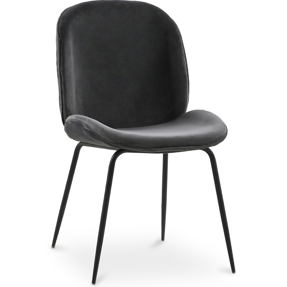  Buy Dining Chair Accent Velvet Upholstered Retro Design - Elias Dark grey 59996 - in the UK