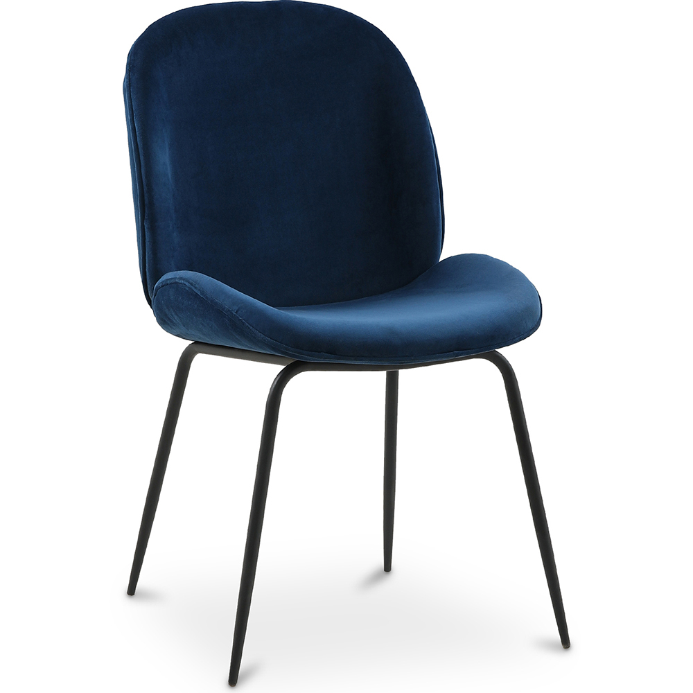  Buy Dining Chair Accent Velvet Upholstered Retro Design - Elias Dark blue 59996 - in the UK