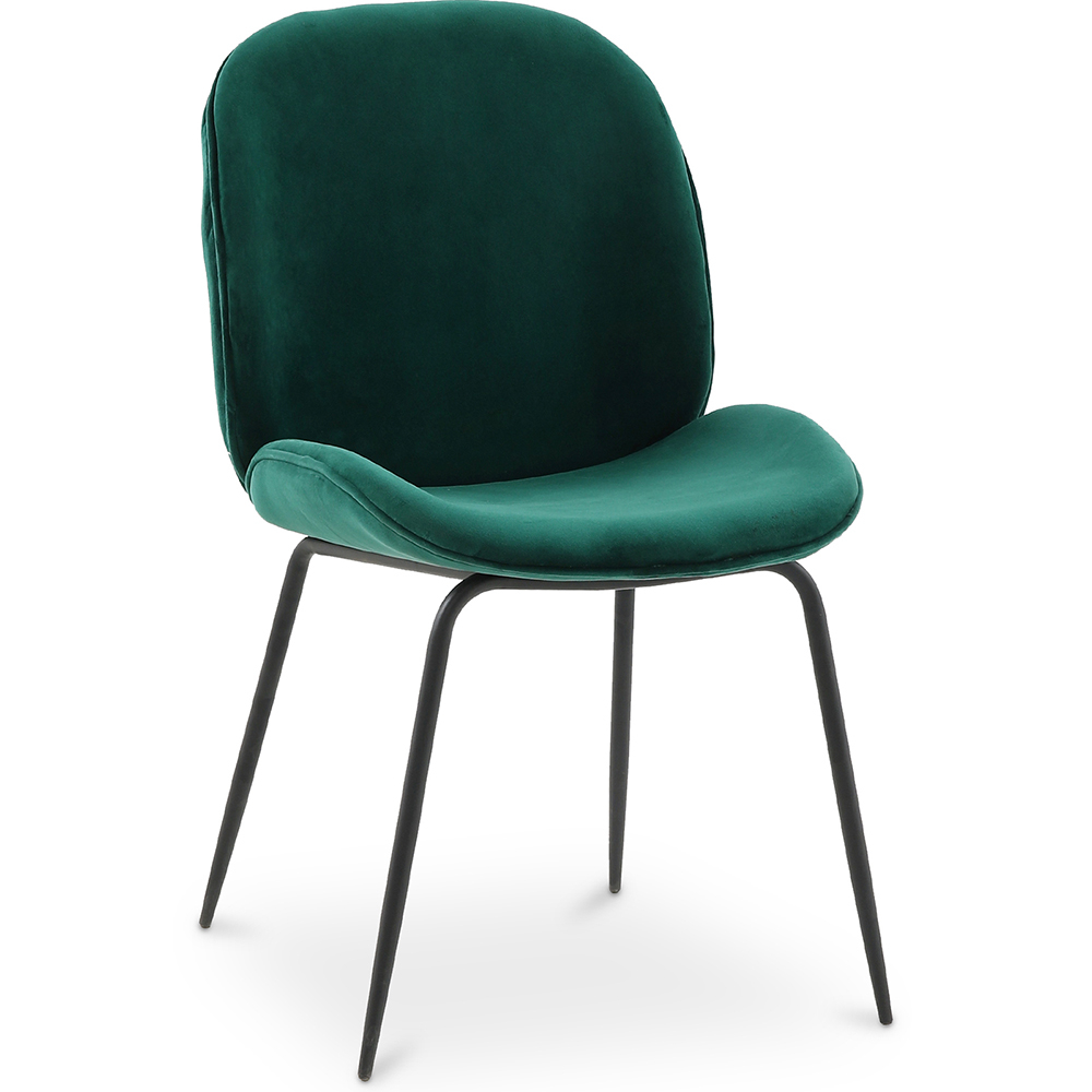  Buy Dining Chair Accent Velvet Upholstered Retro Design - Elias Dark green 59996 - in the UK