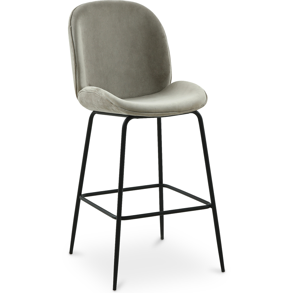  Buy Backrest Stool - Velvet Upholstered - Retro Design - Elias Taupe 59997 - in the UK